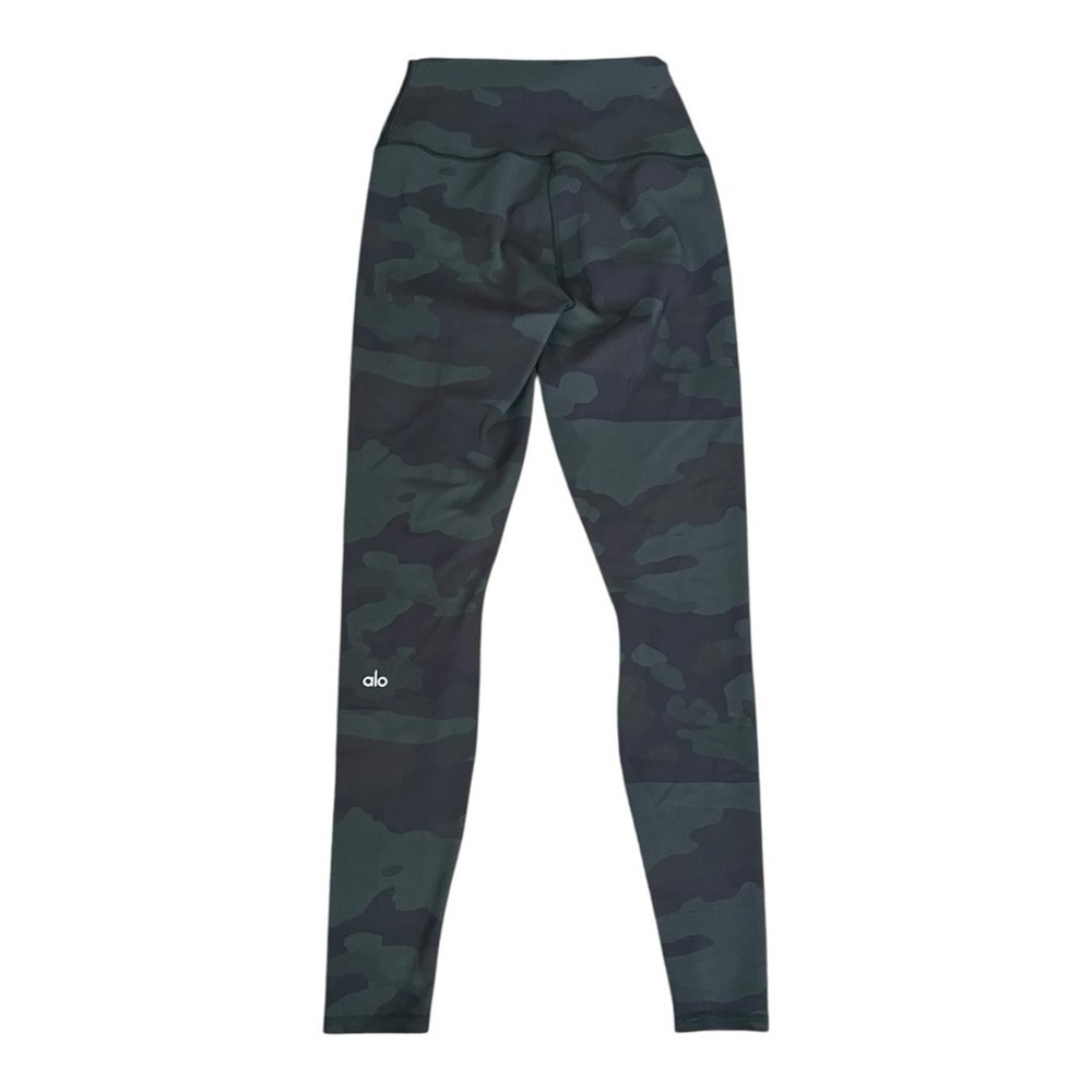 ALO Yoga High-Waist Vapor Leggings Black/Green Camouflage Pants Women's Small